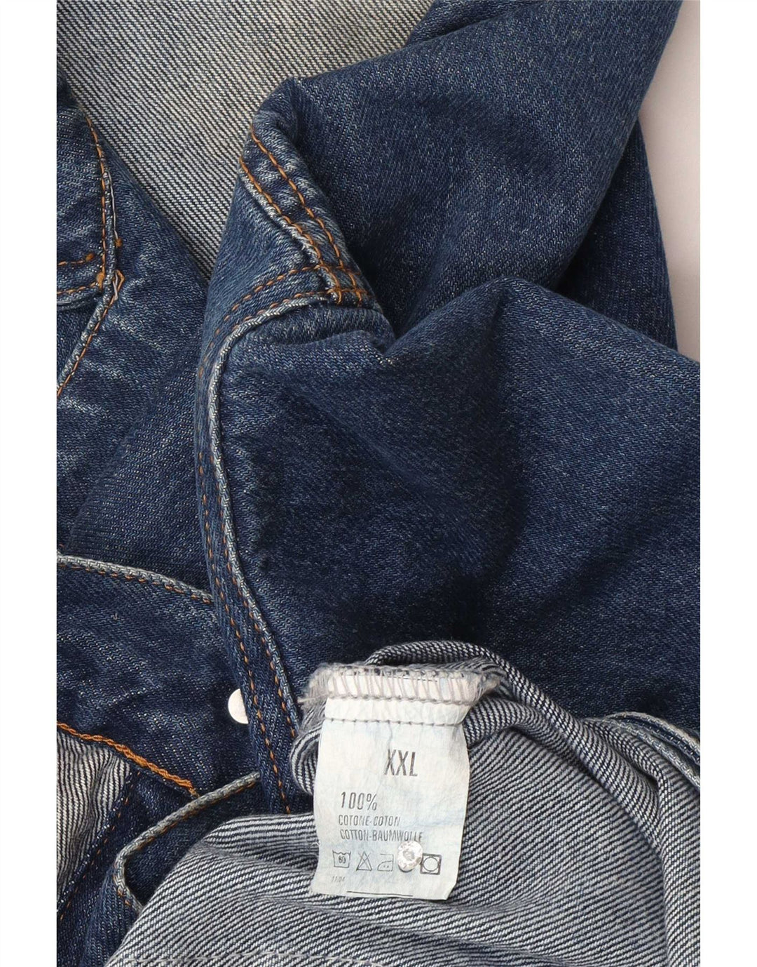 Vintage muška traper jakna UK 44 2XL plavi pamuk