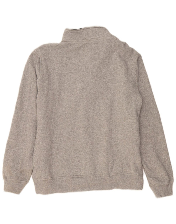 CREW CLOTHING Muška majica s izrezom s patentnim zatvaračem XL, sivi pamuk