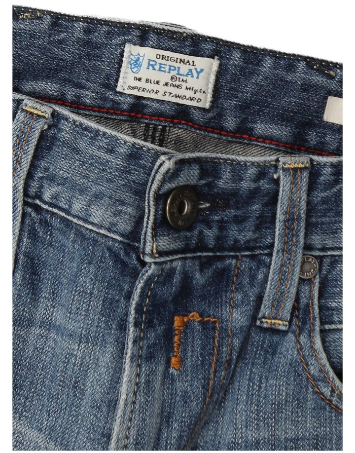Replay Muške jeto traper kratke hlače W32 Large Blue