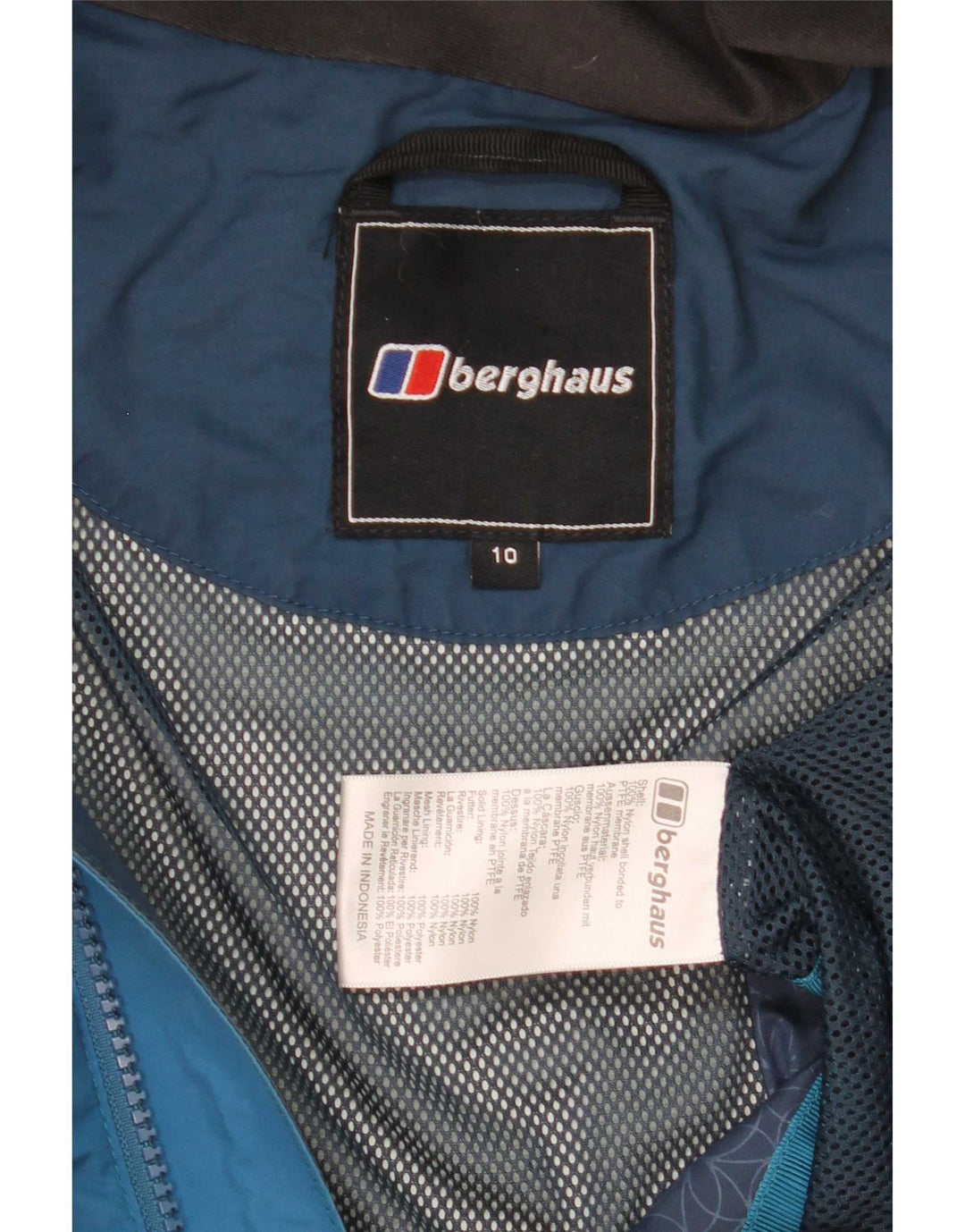 Berghaus velika ženska kišna jakna s kapuljačom UK 10 Small Blue Colourblock