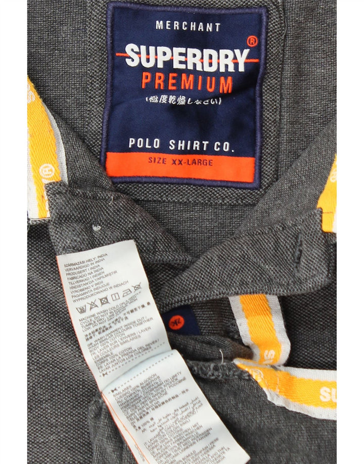 SUPERDRY muška polo majica 2XL sivi pamuk