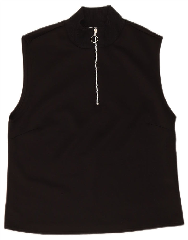 Zara ženski kratki top UK 12 Srednje crni pamuk