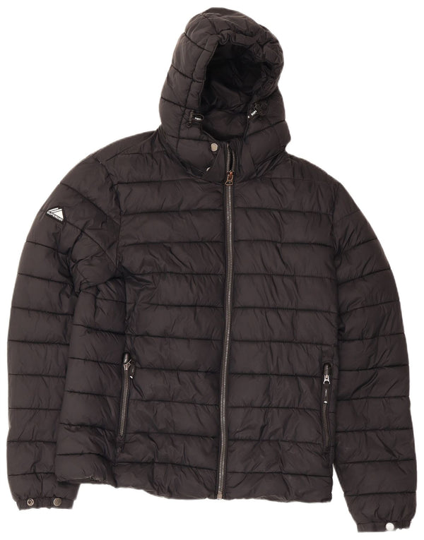 Superdry muška podstavljena jakna s kapuljačom UK 40 veliki crni najlon