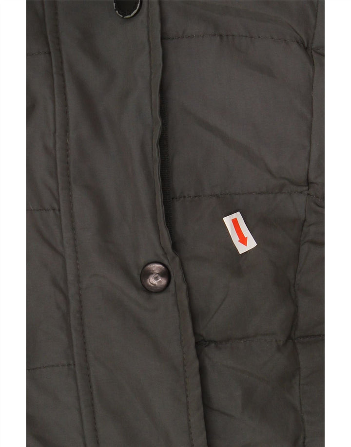 JASPER CONRAN Womens Hooded Padded Jacket UK 10 Small Grey Colourblock