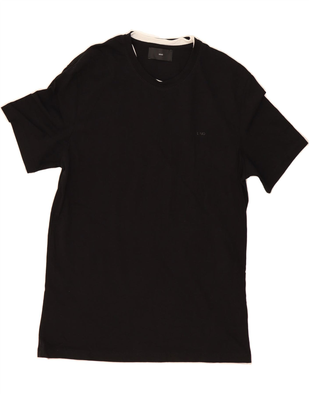 LIU JO Mens T-Shirt Large Black Cotton Vintage Liu Jo and Second-Hand Liu Jo from Messina Hembry 