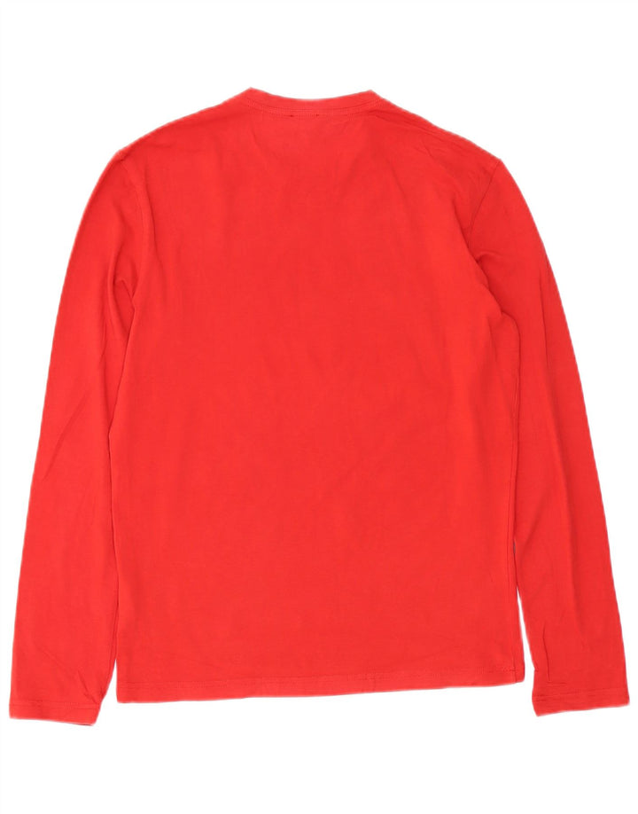 CALVIN KLEIN JEANS Ženska majica dugih rukava UK 14 Srednje crveni pamuk