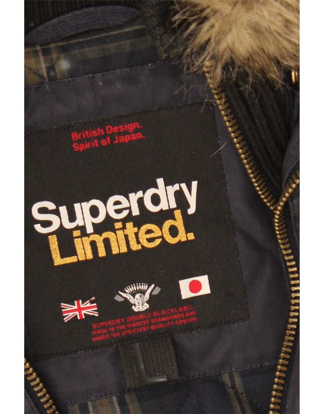 SUPERDRY ženska jakna parka s kapuljačom UK 16 Veliki tamnoplavi pamuk