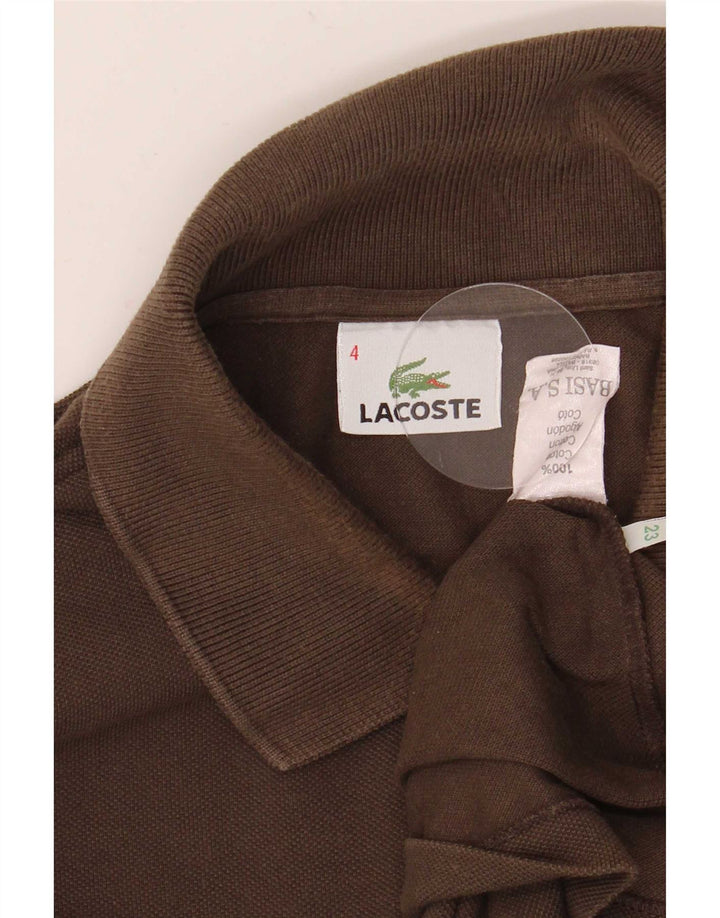 Lacoste muška polo majica dugih rukava, veličina 4, srednje smeđi pamuk