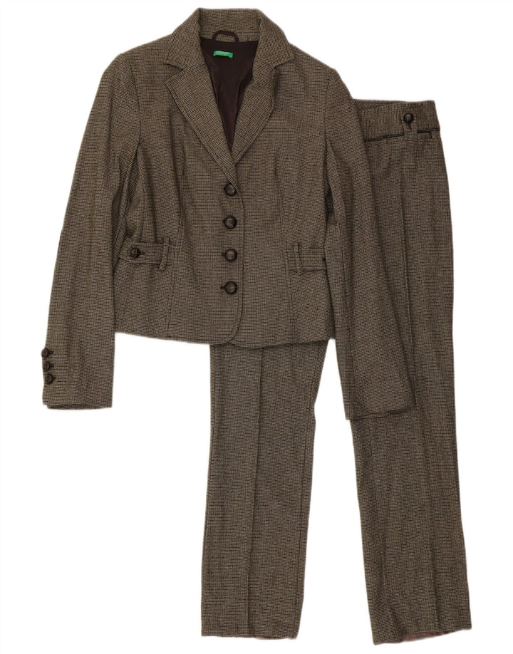 Žensko dvodijelno odijelo Benetton IT 44 srednje W32 L31 zelena houndstooth