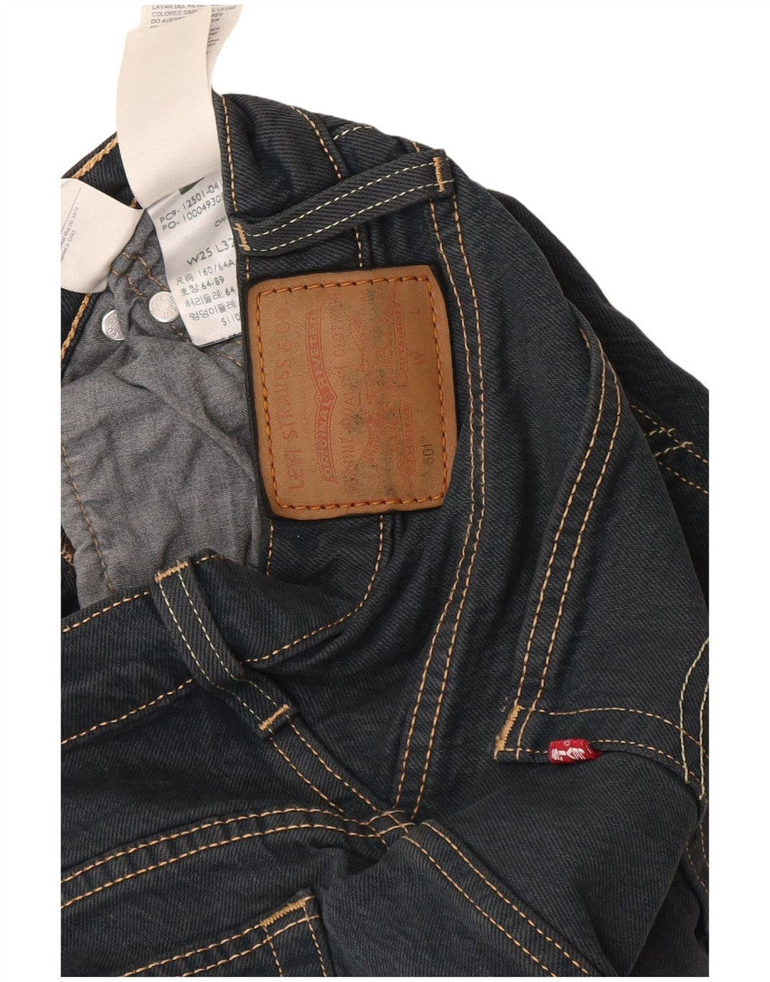 Levi's ženske 501 ravne traperice W25 L32 sivi pamuk