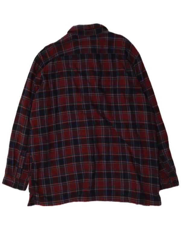 L.L.Bean muška visoka flanelska košulja Sherpa 2XL tamnocrveni karirani pamuk