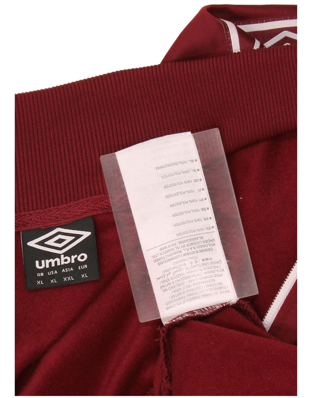 UMBRO muška grafička trenirka, gornja jakna XL bordo poliester