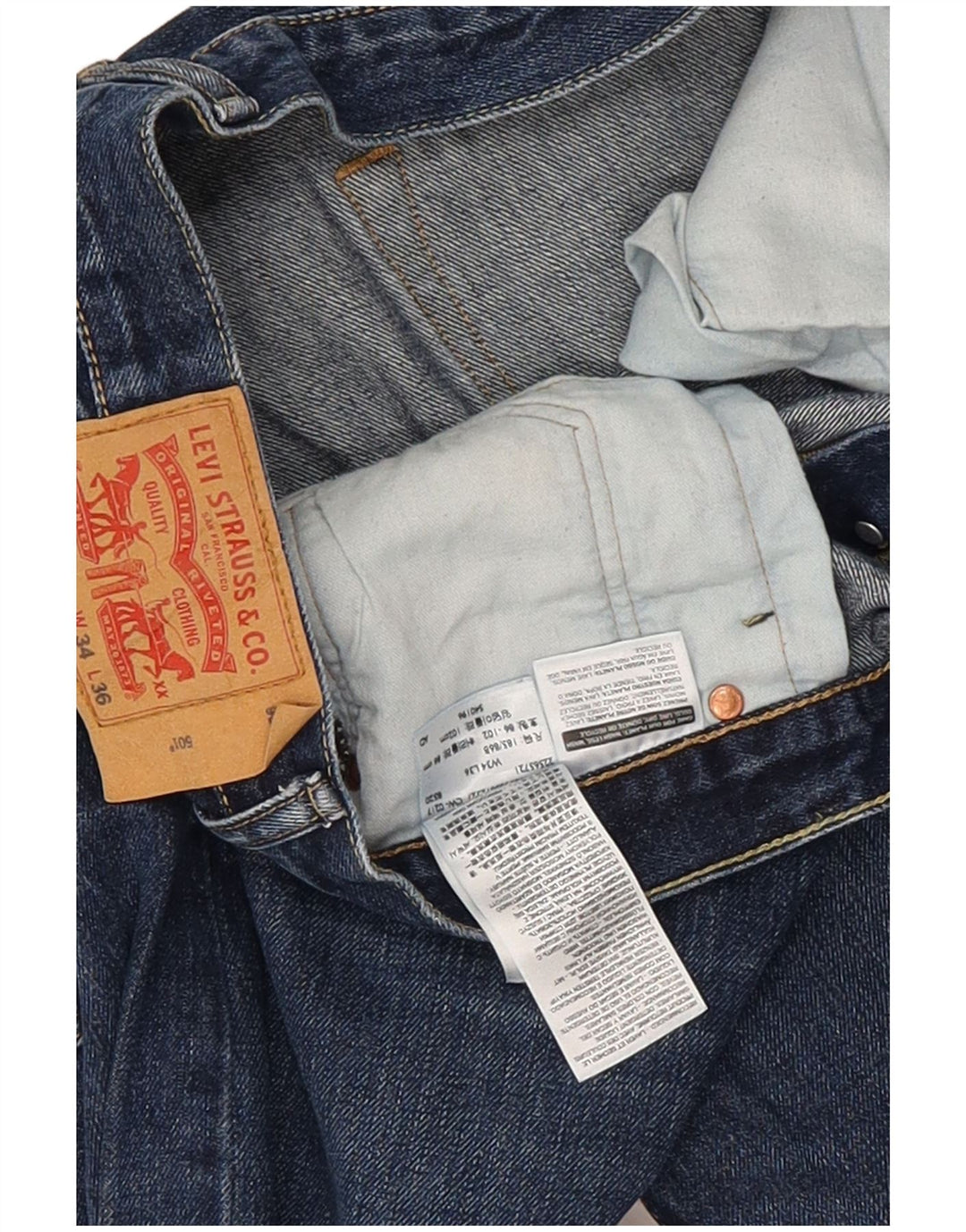 Levi's muške 501 ravne traperice W34 L36 plavi pamuk