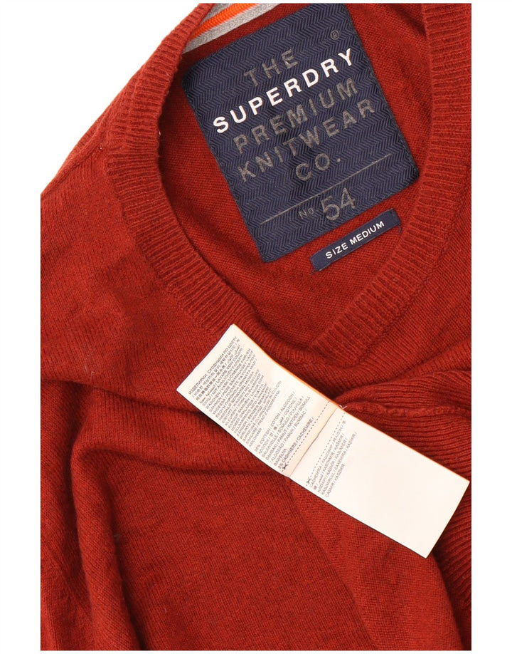 SUPERDRY muški džemper s okruglim izrezom, srednje kestenjasti pamuk