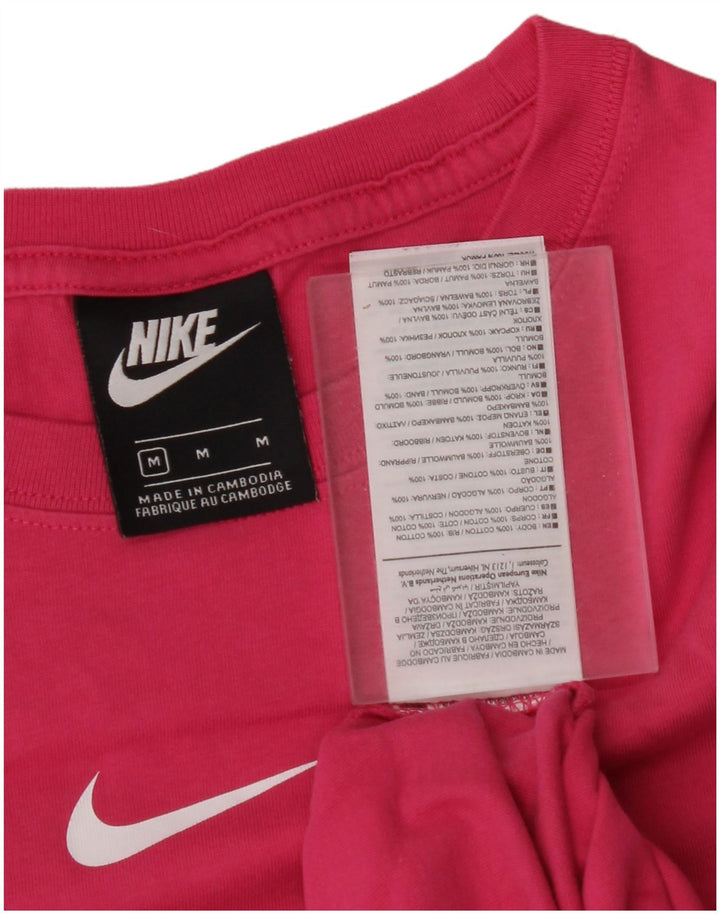 NIKE Ženska majica dugih rukava s grafikama UK 14 Srednje ružičasti pamuk