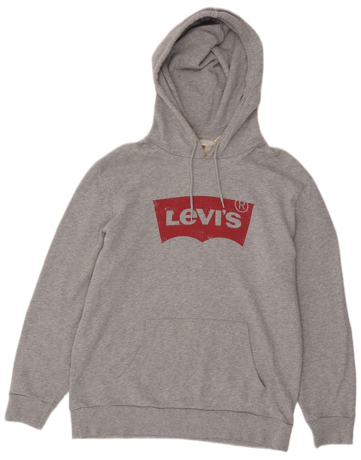 Levi's muška majica s kapuljačom s kapuljačom srednje sive boje s flekama