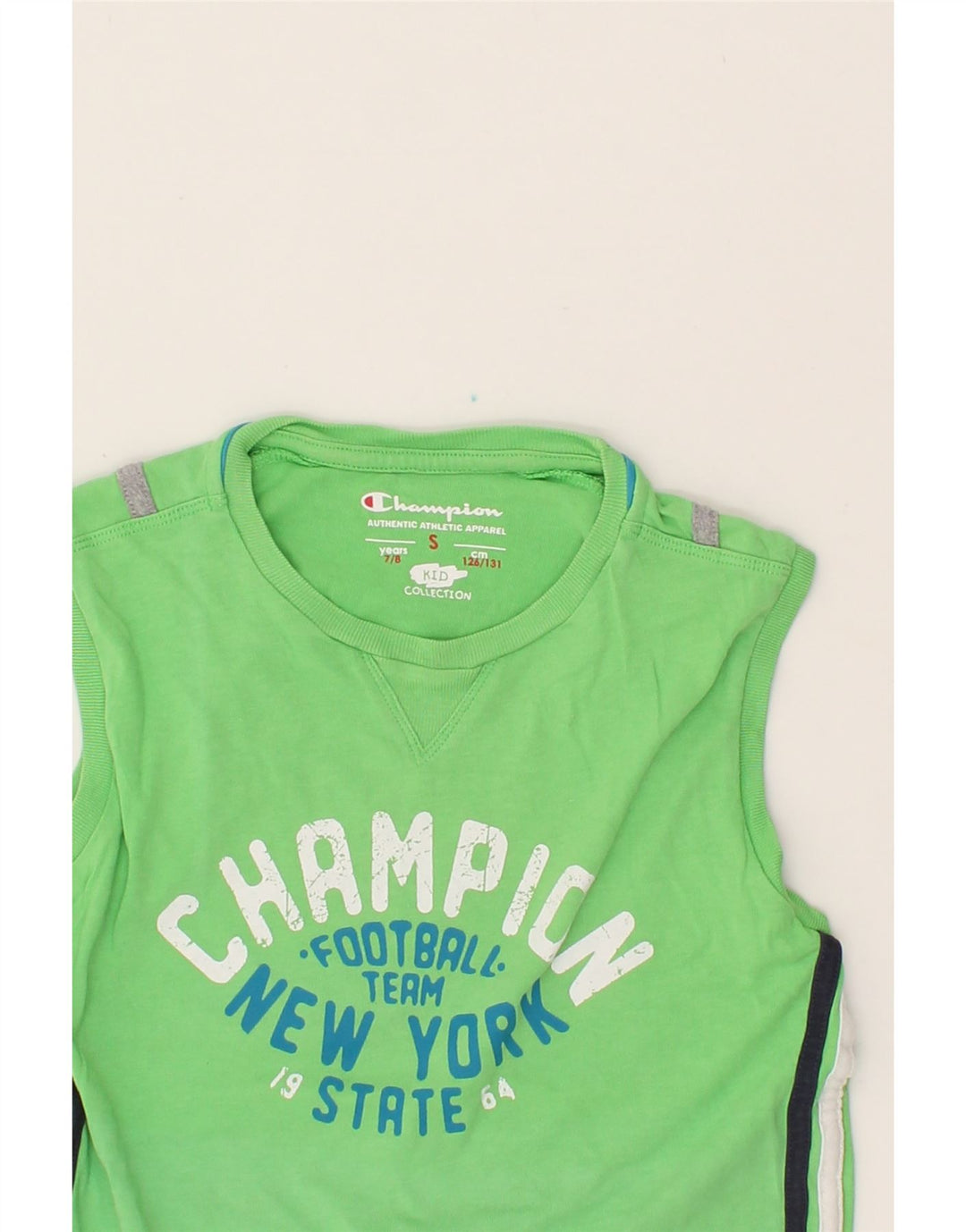 CHAMPION Boys Graphic Vest Top 7-8 Years Small  Green Vintage Champion and Second-Hand Champion from Messina Hembry 