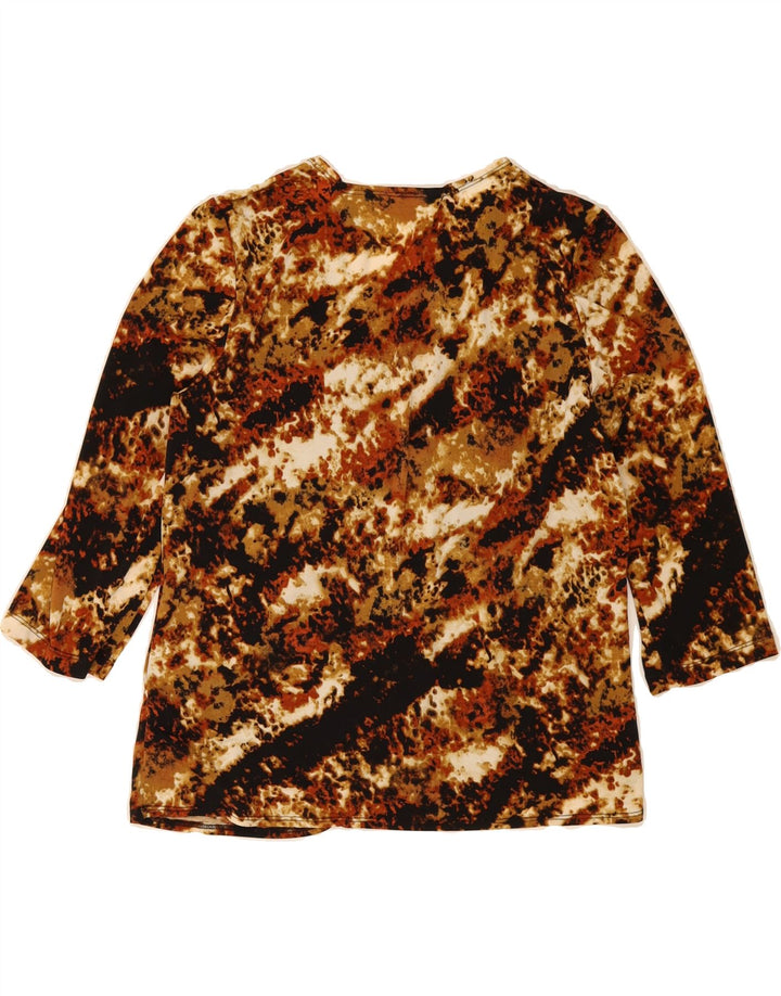 LAURA ASHLEY Womens Petite Abstract Pattern Blouse Top UK 14 Medium Brown Vintage Laura Ashley and Second-Hand Laura Ashley from Messina Hembry 