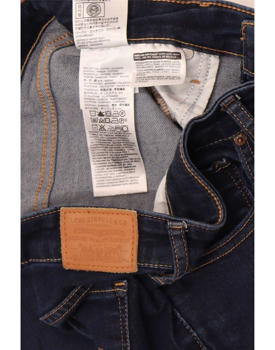 Levi's ženske 712 uske traperice W30 L32 tamnoplavi pamuk