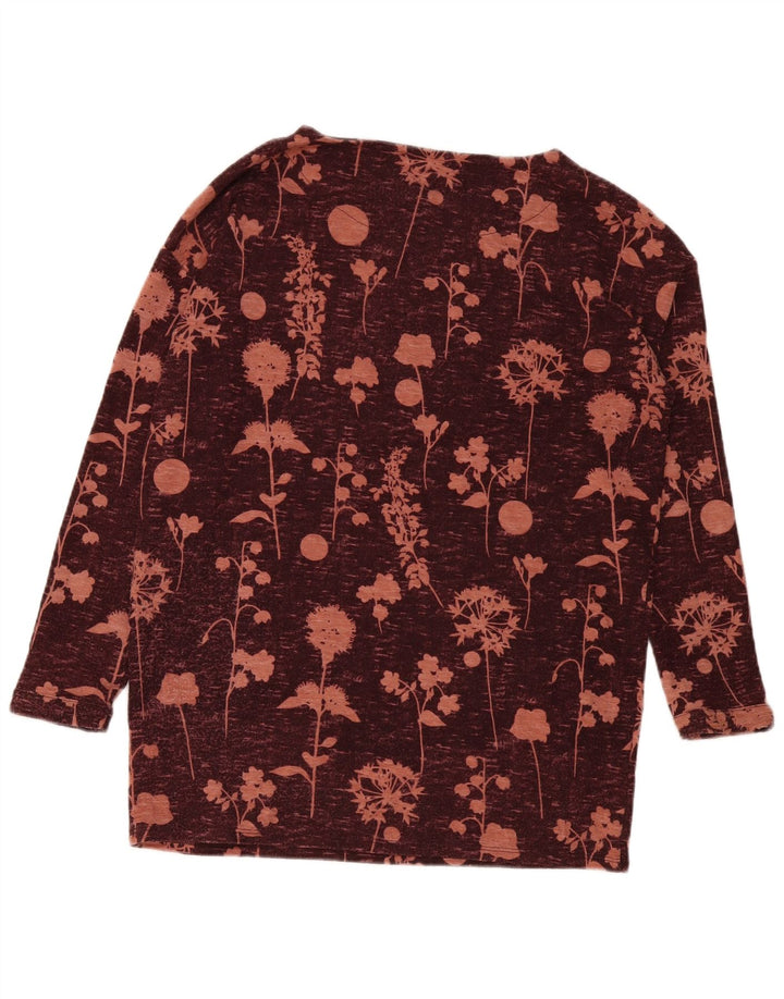 Marks & Spencer ženska majica dugih rukava UK 12 Srednje bordo cvjetni