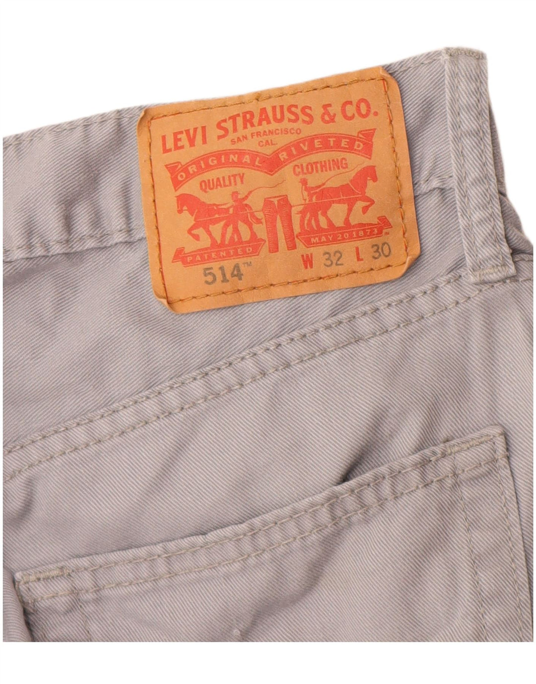 Levi's muške 514 ravne traperice W32 L30 sivi pamuk
