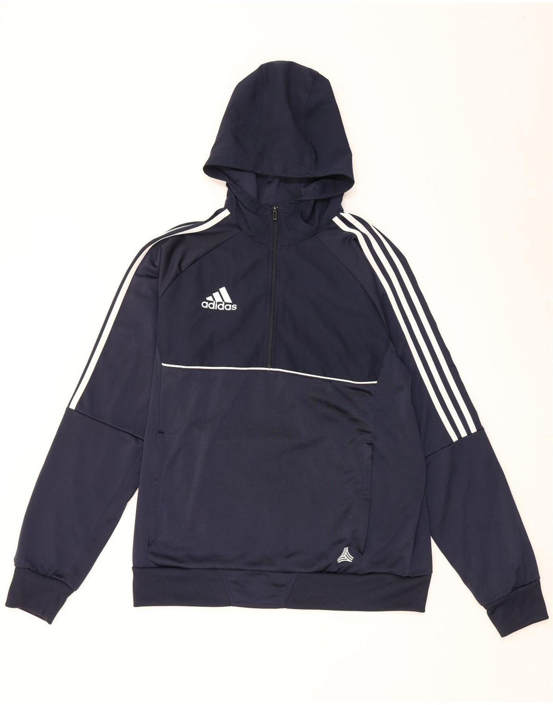 Adidas muška majica s kapuljačom s patentnim zatvaračem srednje plave boje od poliestera