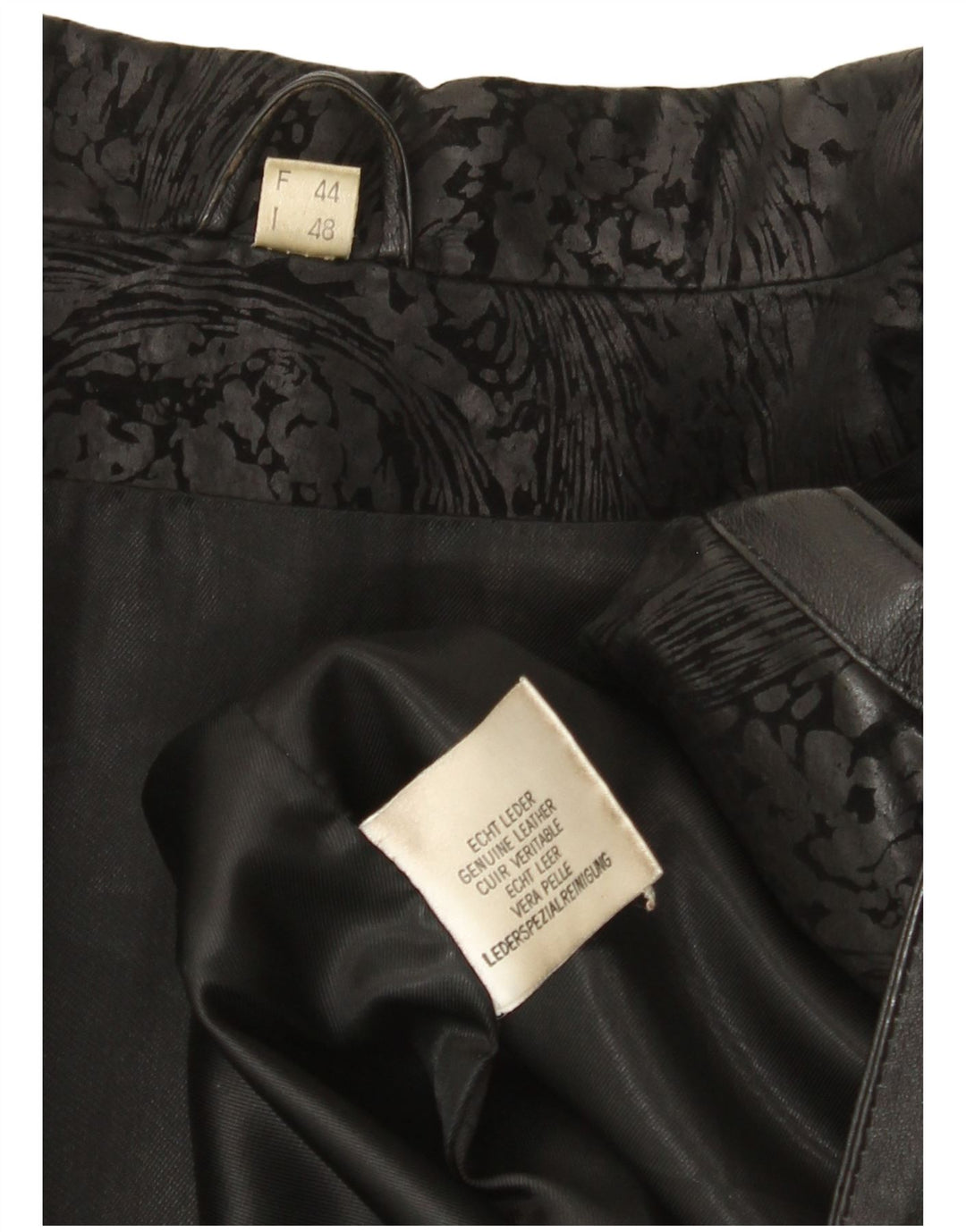 Vintage ženska prevelika kožna jakna IT 48 2XL crna koža