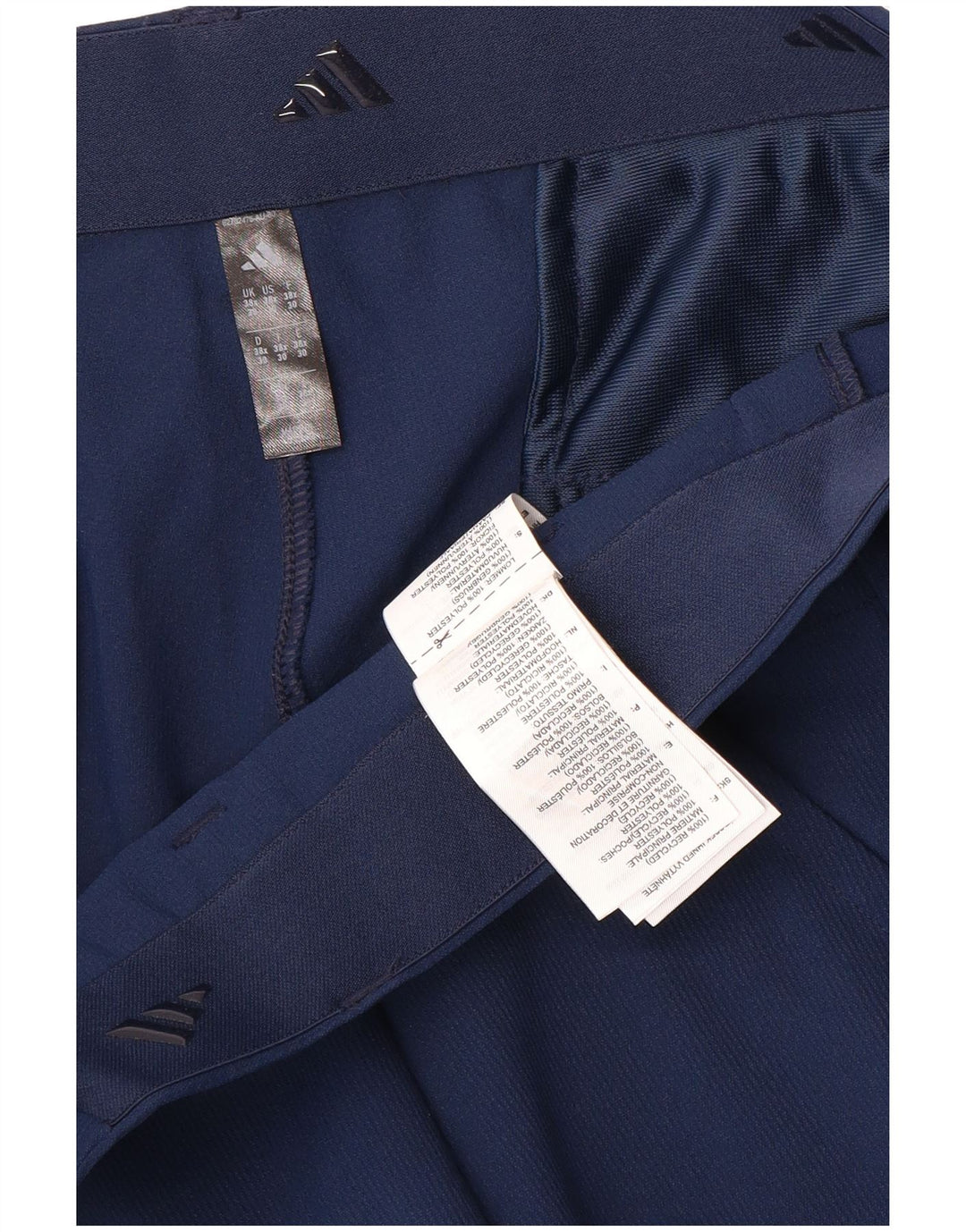 Adidas muške chino hlače s klinovima W38 L28 tamnoplavi poliester