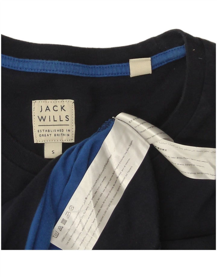 JACK WILLS Muška majica kratkih rukava Mala tamnoplava pamuk blok boja