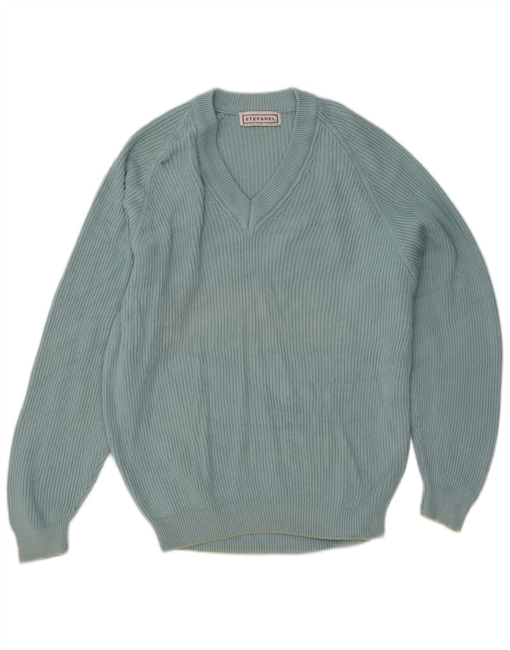 Stefanel Ženski džemper s V-izrezom UK 16 Large Blue