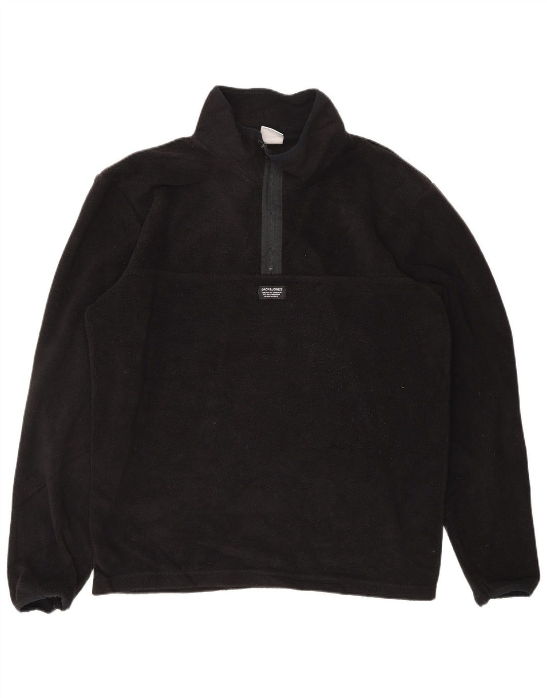 JACK & JONES Muški džemper od flisa s patentnim izrezom XL crni poliester