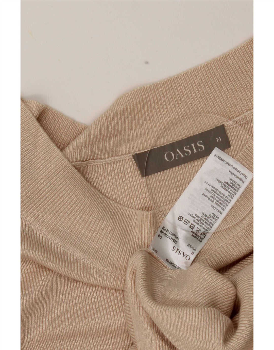 Oasis ženski kratki top s 3/4 rukavima UK 12 srednje bež viskoza