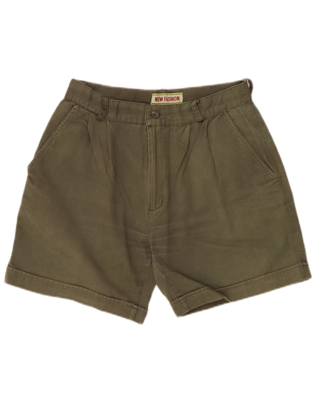 VINTAGE Ženske chino kratke hlače s klinovima W28, srednji kaki pamuk