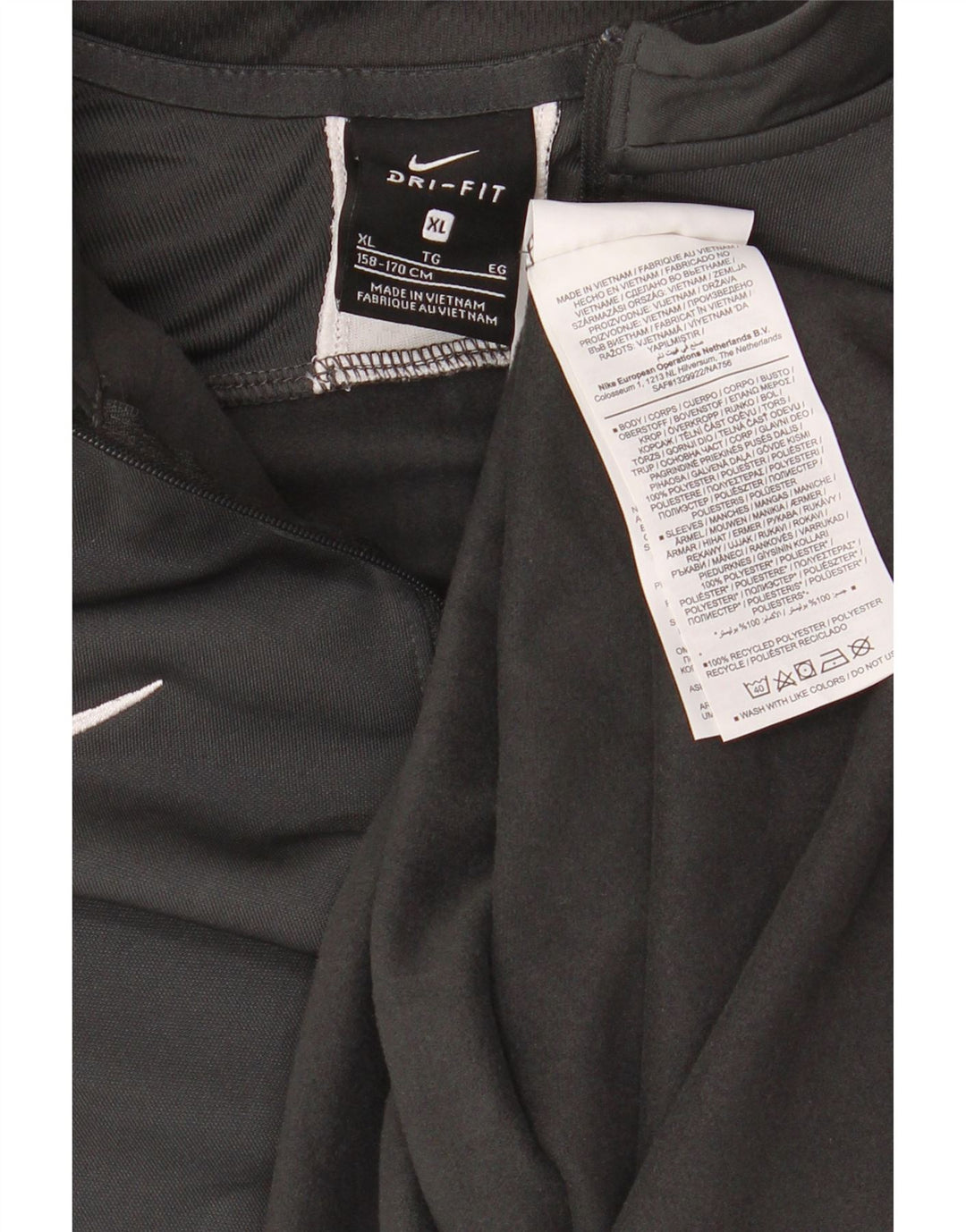 NIKE Boys Dri Fit Zip Neck Pullover Top Trenirka 13-14 Years XL Siva