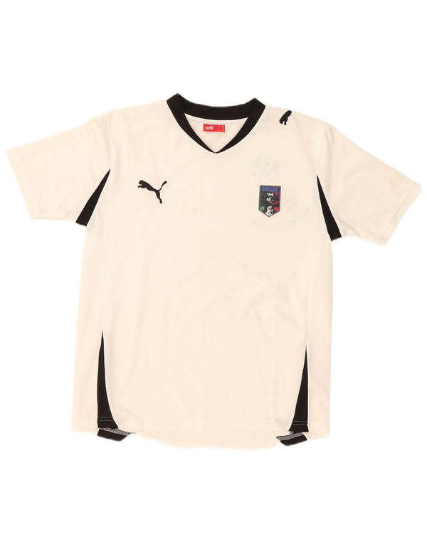 Puma Boys T-Shirt Top 13-14 Years White Colourblock