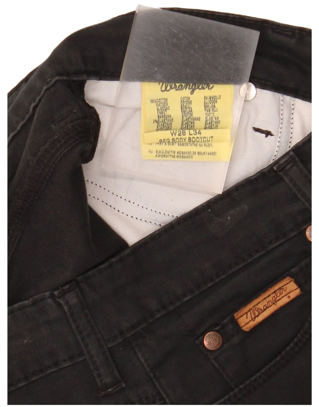 WRANGLER Ženske Bootcut traperice W28 L30 Crni pamuk