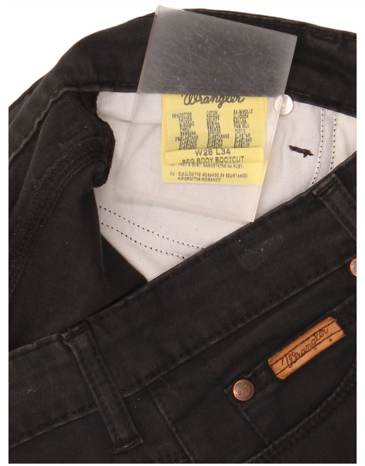 WRANGLER Ženske Bootcut traperice W28 L30 Crni pamuk