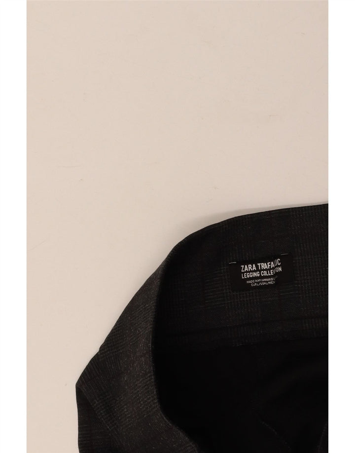 ZARA ženske uske ležerne hlače visokog struka velike W30 L28 sive karirane