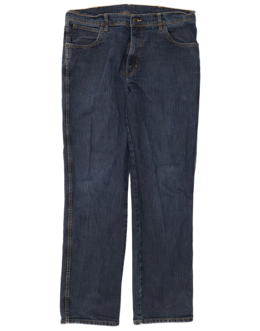 Wrangler muške ravne traperice regularnog kroja W38 L32 plavi pamuk