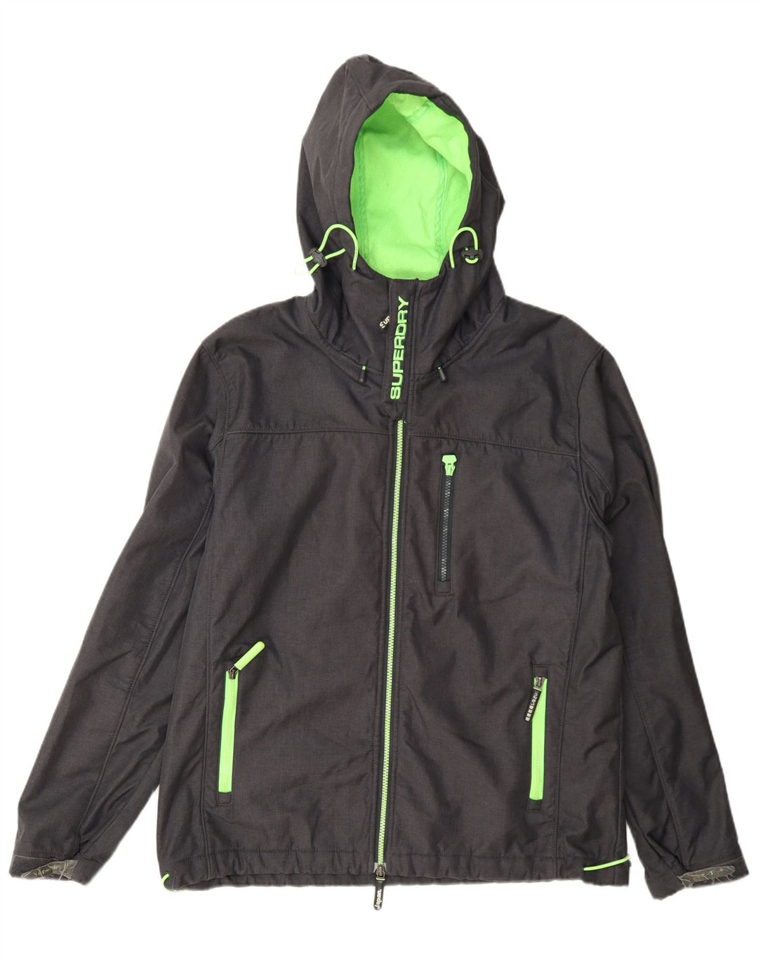 Superdry muška kišna jakna s kapuljačom Windtrekker UK 44 2XL sivi poliester