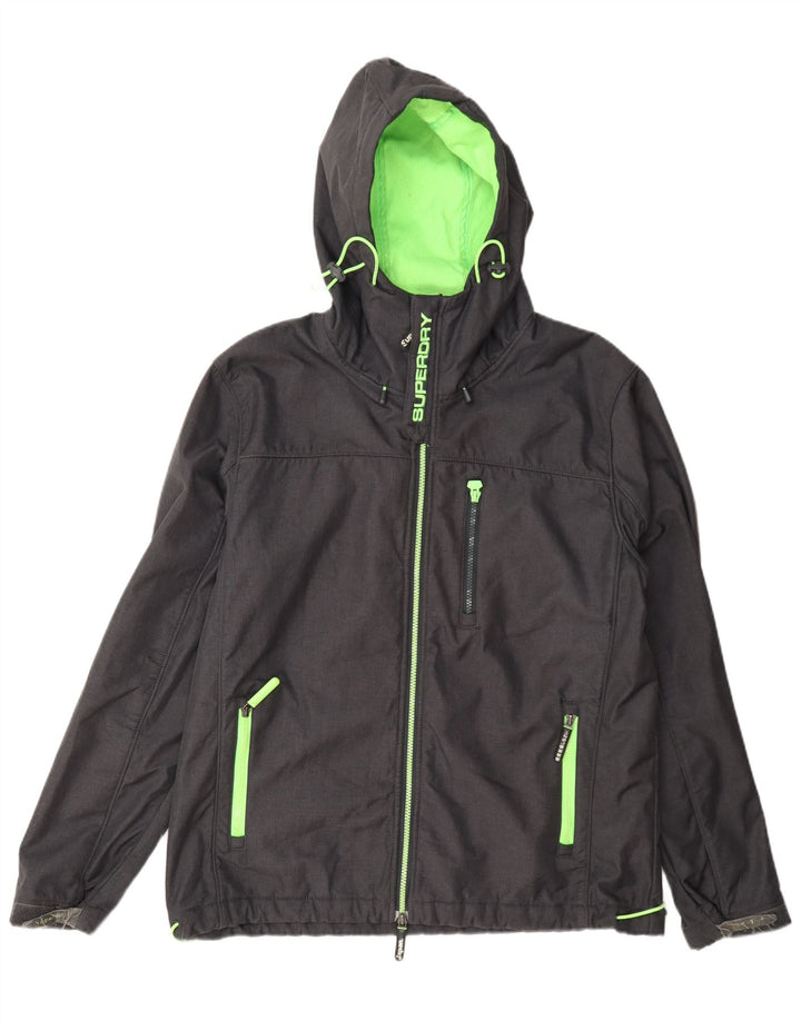 Superdry muška kišna jakna s kapuljačom Windtrekker UK 44 2XL sivi poliester