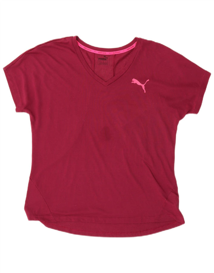Puma ženska majica kratkih rukava UK 16 Large Burgundy Poliester