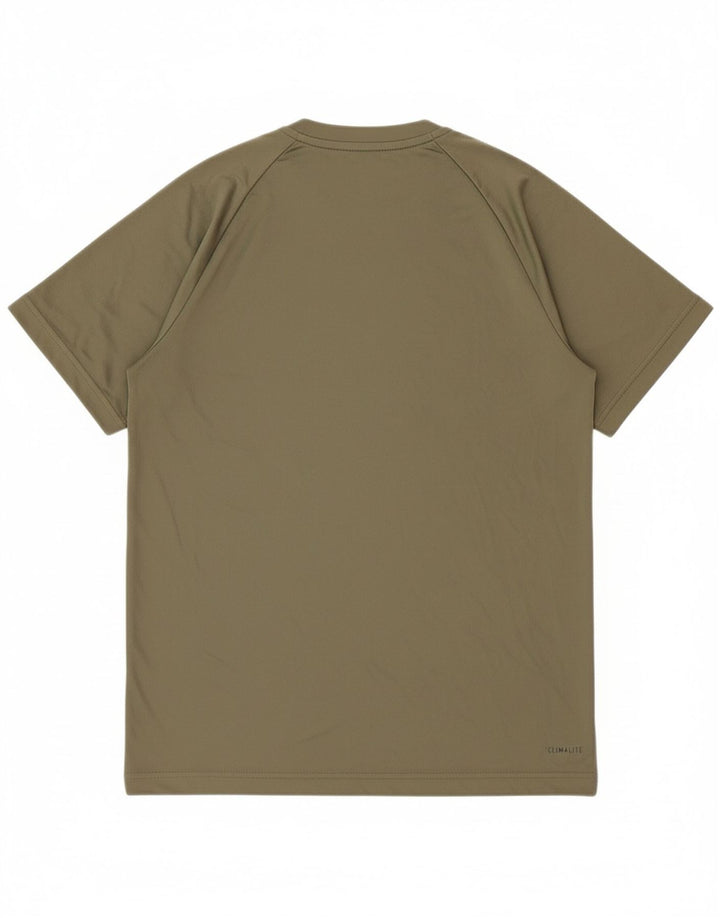 ADIDAS Mens Climalite T-Shirt Top Small Khaki Polyester