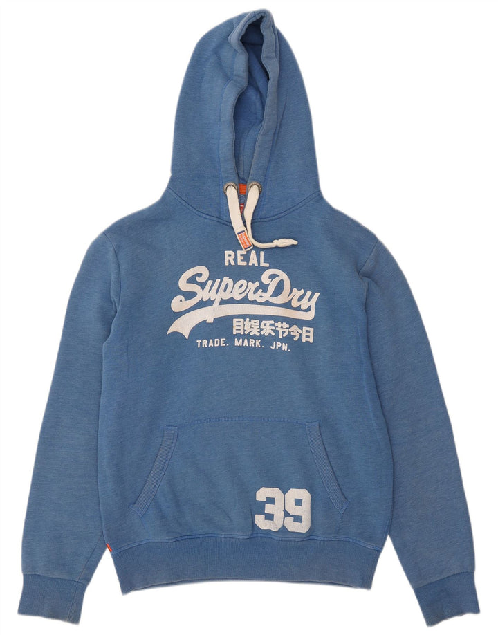 Superdry muška majica s kapuljačom s kapuljačom, veliki plavi pamuk
