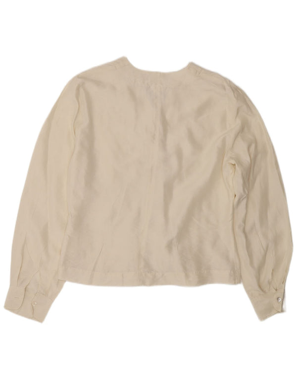 Vintage ženska košulja bluza UK 14 srednje bijele svile