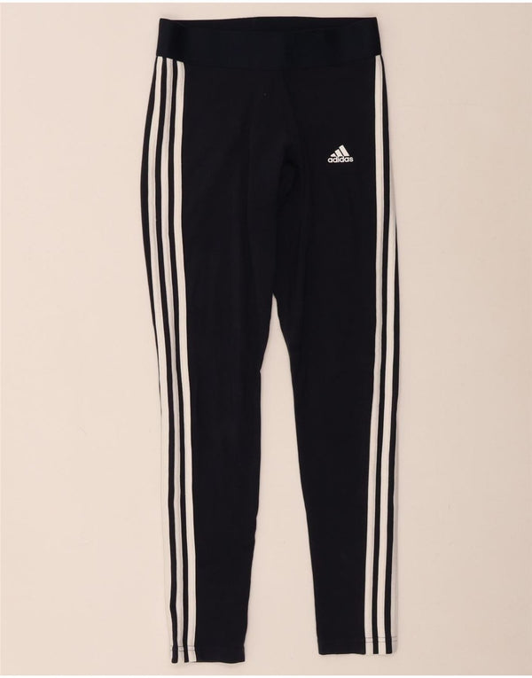 Adidas Womens Leggings UK 8/10 Small Navy Blue Cotton