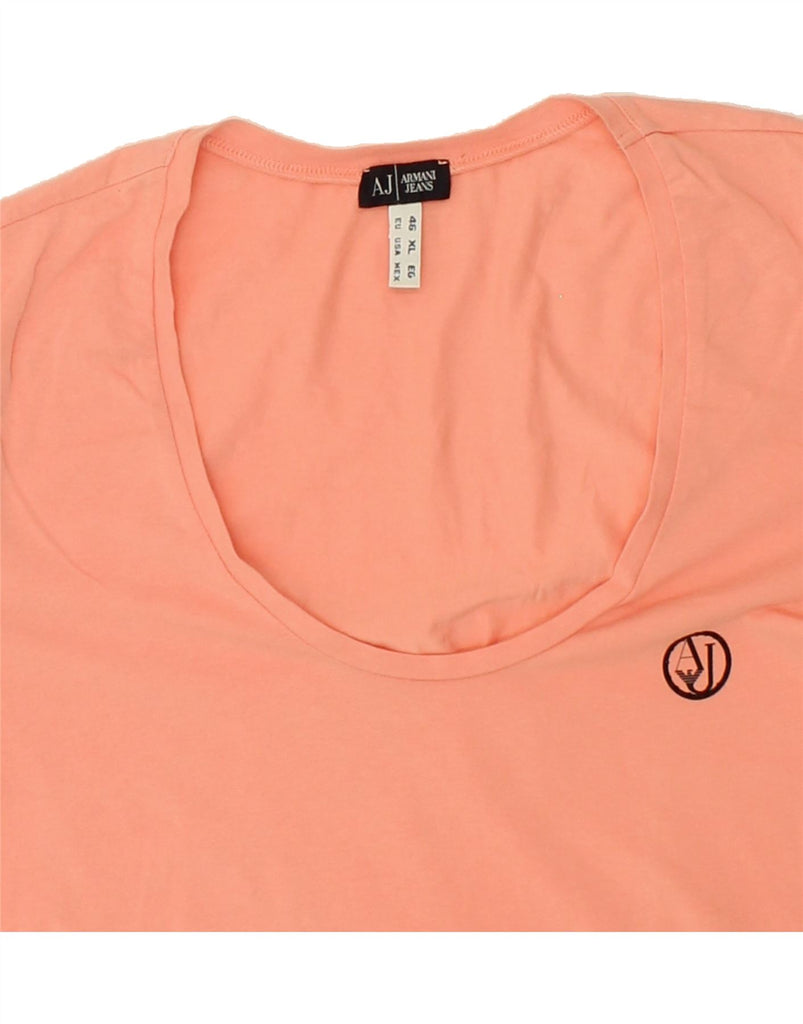 ARMANI Womens T-Shirt Top EU 46 XL Orange Vintage Armani and Second-Hand Armani from Messina Hembry 