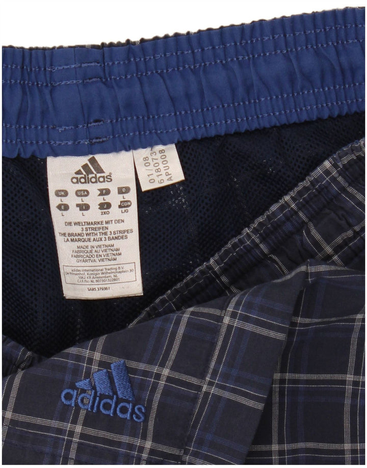 Adidas muške kratke hlače za plivanje, veliki plavi karirani poliester
