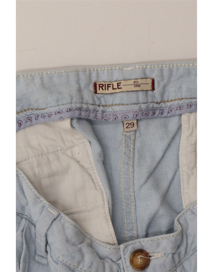 RIFLE Ženske kratke chino hlače s štipaljkama W29 srednje plave