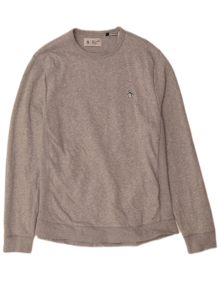 PENGUIN Mens Sweatshirt Jumper XL Grey Cotton